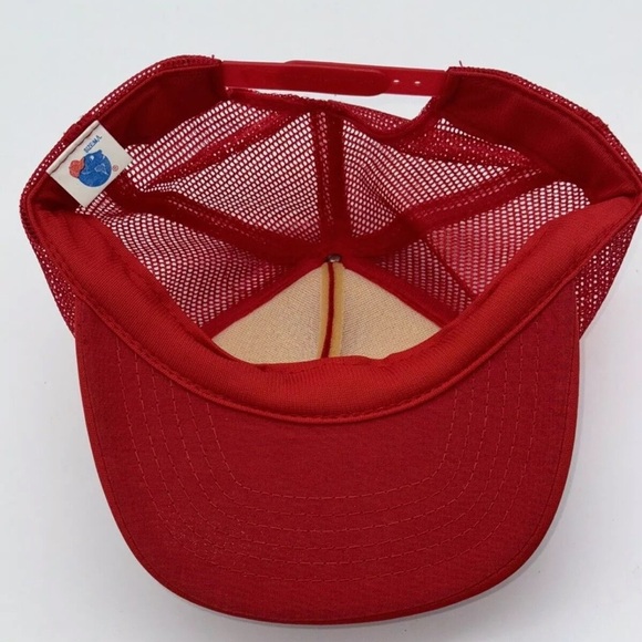 Vintage SnapBack Mesh Back Ad Trucker Hat Cap Red Alpina Ski Boots Skiing EUC - Picture 5 of 7